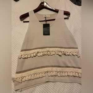 Amoli Cream V-Neck Sweater Size S/M